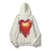 Men Hoodies and Women Hooded Sweaters Long Sleeve Autumn and Winter Phantom Dissolved Love Letter Printing Loose Pullover Casual Cotton