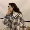 Kvinnors tröjor retro harjuku vinter kvinnor stickad rutig ribben pullover långärmad Turtleneck jumper mjuk varm pull femme rosa tröja