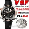 V3 nurka 300 m męska zegarek sv210.22.42.20.01.002 VSF8800 Automatyczna dwuosobowa różowa złocie ceramika ramka czarna fala tekstury guma guma Super wersja