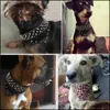 Dog Collars Leashes 2 Wide Pet Dog Bandana Collars Leather Spiked Studded Collar Scarf Neckerchief Fit For Medium Large S Pitbl Bo1952183