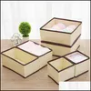 Storage Boxes Bins 6 Pcs Nonwoven Fabric Organizer For Underwear Solid Wardrobe Der Boxes Fashion Box Storage Small Items Zipper E Dhldr