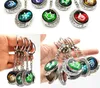 Fashion animation Keychains Lanyards Meta God Eye luminous keyrings pendant double-sided rotating moon pendant metal key chain