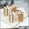 Gift Wrap 50Pcs Mini Suitcase Kraft Paper Candy Box Gifts Travel Themed Wedding Party Favors For Baby Shower Birthday Supplies Drop Dhmu6