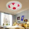 Plafonniers d520 enfants aspiration légère personnalité de football créatif garçon lampes de chambre à coucher LED Protection des yeux dessin animé garçons lig