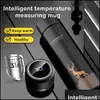 Thermoses 500Ml Smart Thermos Water Bottle Led Digital Temperature Display Stainless Steel Coffee Thermal Mugs Intelligent Cups 2110 Dhlfs