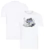 2023 NOWOŚĆ F1 White T-shirt Formuła 1 Logo Team Graphic T-shirts Summer Extreme Sports Racing Szybkie suche mężczyźni T-shirt Kobiet Tops Jersey