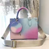 Designer tassen voor vrouw onthego The Tote Bag Sunrise Pastel Monogrammen Tie Dye Handtassen Luxe Zomer Multicolor Shopping Cross Body Women Wallet Fashion Handtas