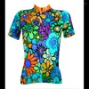 Racingjackor Cycling Jersey Summer Polyester Floral Botanical Plus Size Top Mountain Bike MTB Road Women's Short Sleeve