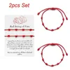 2 Stück 7 Knoten rotes Schnurarmband für Glück, Amulett für Erfolg und Wohlstand, Freundschaftsarmband299o6319025