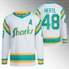 Томас Хертл 2024 Sharks Cali Fin Third Jersey Энтони Дюклер Маккензи Блэквуд Джеффри Саша Хмелевски Логан Кутюр Александр Барабанов Хоффман Гранлунд