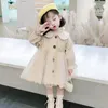 Coat Kids Girls Autumn Coats Fashion Lace Floral Classic Khaki Windbreak For 2-9 Years Toddler Girl Chic Trench