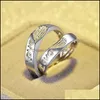 Anneaux de mariage Anneaux de mariage Bague Bijoux coréens Sier Une paire d'hommes et de femmes ouverts s'aiment Couple Jewelrywedding Brit22 Drop Dhp1B