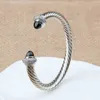 Bracelet Dy Double Twisted Wire Cross Women Fashion Trend Platinum Plated Color Hemp x Bracelet Ring Opening Jewelry 7MM esigner charm jewelry Christmas Gift