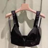 Zbiorniki damskie Camis Designer Tanki damskie Camis moda czarne kobiety skórzane topy zbiornikowe seksowne zbiorniki na ramię swobodny rękawów seksowna kamizelka Joker odzież 50YW
