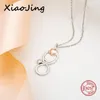 Zincirler Xiaojing 925 STERLING Silver Love Heart Stetoskop Zinciri Kondnecklace DIY Moda Takı Kadın Hediyeleri 2022