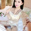 Women's Sleepwear Pajamas Pajama Women Sexy Long-sleeved Pants Two-piece Suit Lace Women's Home Service 2022 Spring Summer