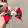 16030 Baby Girls Christmas Hairclip Golden Antler Velvet Bowknot Barrettes Kids Duck Beak Clip Niños Bow Barrette