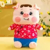 Estilo chin￪s de casaco vermelho porco de luxuoso brinquedo de boneca de animais de animais de pel￺cia de anivers￡rio cama de garoto de dormir grande travesseiro de dormir bonecas de decora￧￣o