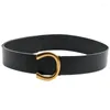 Belts 2022 Wild Ladies Belt Women Straps Light Luxury Personality Curved Metal Large U-shaped Fashion Buckle Adjustable