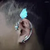 Backs Earrings Glow In The Dark Punk Ear Jewelry Women Men Couple Earring Stainless Steel Dragon Cuff Clip Luminous Gifts