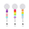 20 pcs/lot Custom Key Rings Silicone Beaded Nurse Badge Reel With Alligator Clip For Student Teacher Nurse Gift Accessories