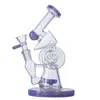 Latte Verde Viola Sidecar Narghilè Recycler Design Unico Percolatore Dab Rigs Oil Rig Con Ciotola Ciambella A Fessura XL320