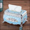 Tissue Boxes Napkins European Style Acrylic Tissue Box Luxury Ktv El Rack Desk Accessories Home Office Bar Desktop 220523 Drop Del Dhi3M