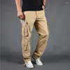 Men's Pants Men's Cargo Mens Casual Multi Pockets Men Outwear Army Straight Slacks Long Trousers Plus Size
