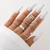 Neue Trendy Sivler Farbe Wafer Öffnung Ring Sets Einfache Stil Welle Geoemtry INS Party Schmuck 10 teile/sätze