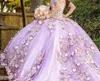 Lilac Lavender Off Shoulder Beads Quinceanera Dresses Ball Gown Sweet 16 Year Princess Dresses For 15 Years vestidos de 15 anos BC14626