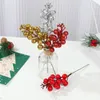 Dekorativa blommor 6/12st Fake Fruit Berry Ball Branch Christmas Tree Decor Simulation Mini Cherry Home Ornament Färgglada festförsörjningar
