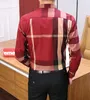 Fashion Mens Designer Primavera e autunno nuove camicie a maniche lunghe da uomo plaid giovanile business casual camicie con risvolto sciolto Camicie casual da uomo M-XXXL