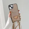 Ontwerpers Telefoonhoesjes Luxe merken iPhone -cover voor iPhone 14 Pro Max 13 12 11Promax Fashion Classic Letters Lederen Mirror Phonecases