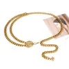 Belts Gold Chain Belt For Women Blazer Designer Brand Luxury Waist Belts Female Metal Golden Trendy Accessories T221028