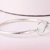 Högkvalitet 100 925 Sterling Silver Infinity Knot Bangle for European Style Charms och Beads241Z9566402