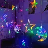 Strings Led Eid Mubarak Moon Star Gordijn Fairy String Lights Garland Ramadan Decor voor Home Islamitische Decoratieve vakantieverlichting