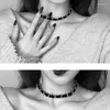 Choker 2022 Punk Necklaces Gothic Black Flannelette Metal Ball For Women Tassel Pendant Chain Party Jewelry Gifts