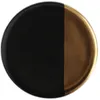 Tovagliette in ceramica stile europeo oro nero base in legno quadrata sottobicchieri antiscivolo tappetino isolante tazze retrò pastiglie rotonde