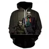 Heren Hoodies 3d clown print hoodie voor mannen en vrouwen cartoon grappige sporttrend kleding pullover