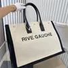 Fashion Lady Tote Bags Designer Bag Luxury Handbag Rive Gauche Linen Leather High Quality Beach Bag