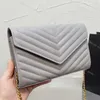 Com designer de caixas WOC Envelope ombre bolsas com corrente para mulheres moda de couro de luxo bolsa de crossbody preto cáqui caviar branco retalho legal