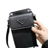 Luxury Designer Handbag 2022 Versatile Black Small Square Leather Mobile Phone Bag Single Shoulder Messenger Bag Mens and Womens Universal Factory Direct Sale