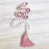 Rodonita Rosequartz Colar 108 Mala Colar de contas de mala Colares de amarração de mão Taeeesl Meditação de oração BEADS270I2073934