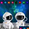 Party Decoration Astronaut Galaxy Projector Night Light Gift Starry Sky Star Usb Led Bedroom Lamp Child Birthday Decoration Remote C Dh3Ia