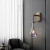 Vägglampor Rain Sconce Retro Linjär vattendropp Glas mässing Chrome Black Metal Bedroom vardagsrumskorridor inomhusbelysning