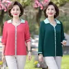 Frauen Blusen 2022 Frühling Herbst Hemd Tops Frauen Mittleren Alters Weibliche Casual Revers Langarm Pullover Kleidung Büro Dame Arbeit