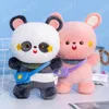 23cm belle Panda ours en peluche lapin avec sac à dos poupées animaux en peluche doux Kawaii jouets en peluche cadeau d'anniversaire pour bébé filles