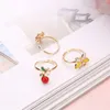 Cluster Rings 36pc Cute Cartoon Kids Kawaii Korean Children Girls Flower Alloy Finger Ring Child Jewelry Gift Adjustable DropShip