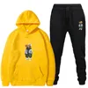 2022 NIEUW MENS Tracksuit Brand Gedrukte sportkleding Mannen 12 kleuren Warm twee stukken losse hoodie sweatshirt en broek set hoodie joggen