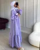 Ubranie etniczne Maxi Dress Women szata moda Abaya muzułmańska saudyjska Arabia Dubai Kaftan Długie lato islamskie ubrania